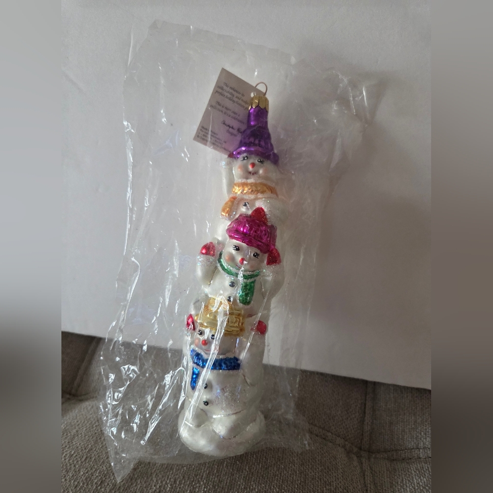 NWT Christopher Radko Colorful Snowman Ornament